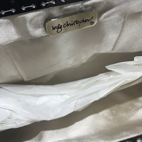 Inge Christopher Clutch Brown Beaded Giraffe Print Luxury Maximalist Neutral 80s - Picture 10 of 12